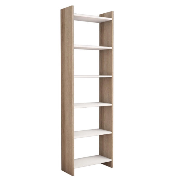 Βιβλιοθήκη Darco  μελαμίνης oak-λευκό 48.6x22x160εκ