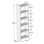 Βιβλιοθήκη Darco  μελαμίνης λευκό 48.6x22x160εκ