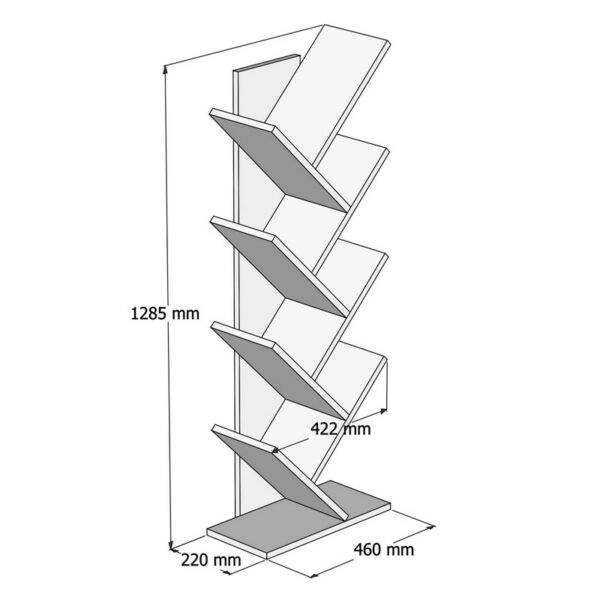 Βιβλιοθήκη Luptus  μελαμίνης λευκό 46x22x128.5εκ