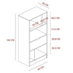 Βιβλιοθήκη Iacov  μελαμίνης λευκό 60x36x160εκ