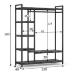 Έπιπλο εισόδου Moel  καρυδί-μαύρο 120x40x180εκ