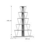 Βιβλιοθήκη mini Tars  ανθρακί-μαύρο 130x22x146εκ