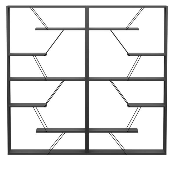 Βιβλιοθήκη Tars  ανθρακί-μαύρο 168x24x157εκ