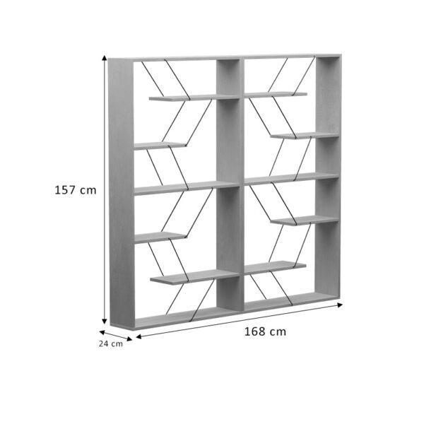 Βιβλιοθήκη Tars  ανθρακί-μαύρο 168x24x157εκ