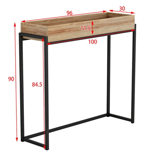 Κονσόλα Mentez  γκρι μαρμάρου-μαύρο 100x30x90εκ