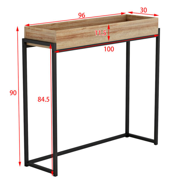 Κονσόλα Mentez  φυσικό-μαύρο 100x30x90εκ