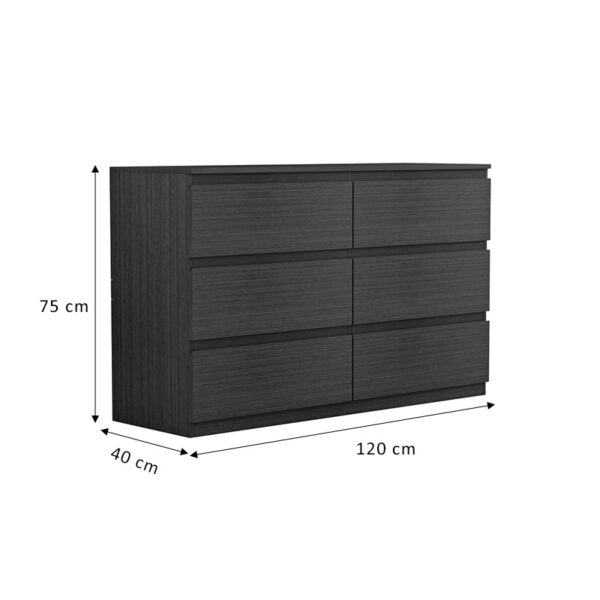 Συρταριέρα Cindy  6 συρταριών wenge 120x40x75εκ