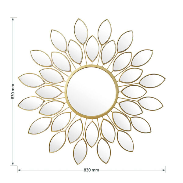 Καθρέπτης Flower  χρυσό 83x2.5x83εκ