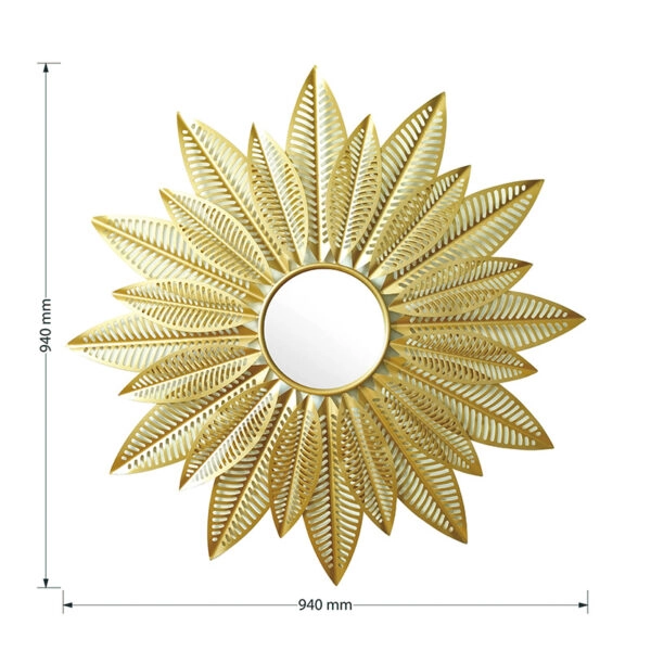 Καθρέπτης Leaf  χρυσό 94x6x94εκ