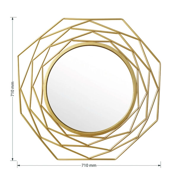 Καθρέπτης Round 2  χρυσό 71x2.5x71εκ