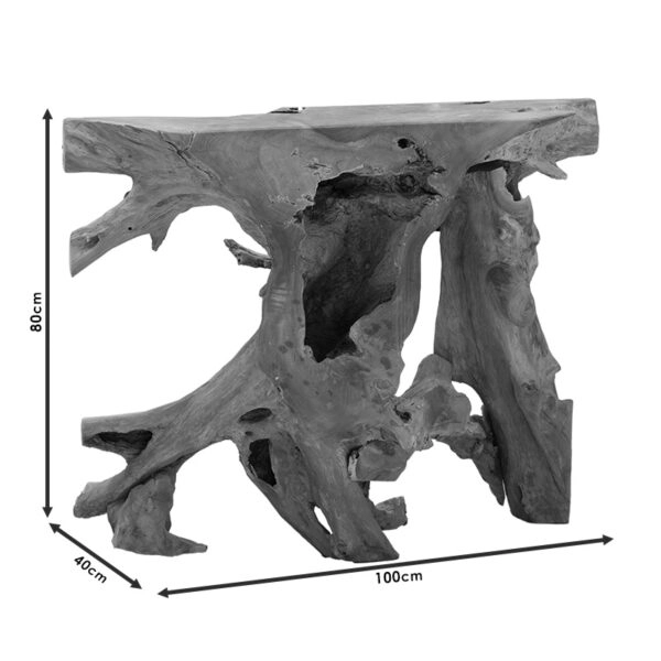 Κονσόλα Root  χειροποίητη teak ξύλο φυσικό 100x40x80εκ