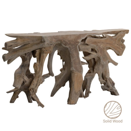 Κονσόλα Root  χειροποίητη teak ξύλο φυσικό 150x40x80εκ