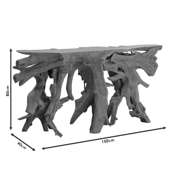 Κονσόλα Root  χειροποίητη teak ξύλο φυσικό 150x40x80εκ