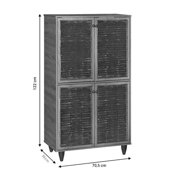 Παπουτσοθήκη-ντουλάπι Ronan  χρώμα καρυδί 70.5x35x122εκ