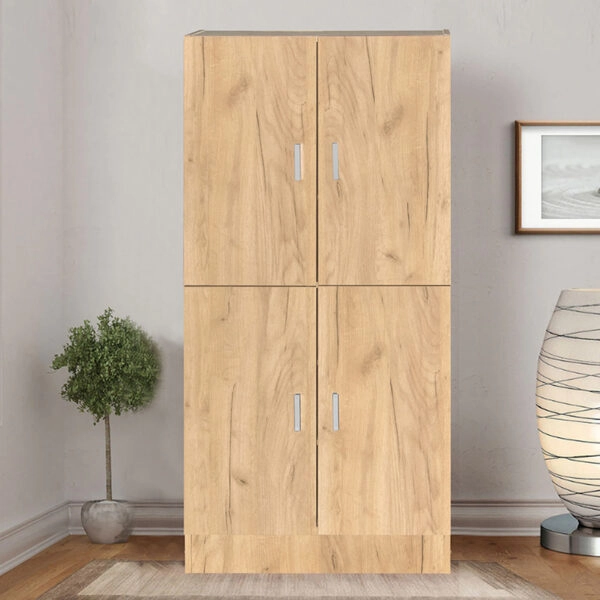 Παπουτσοθήκη-ντουλάπι Felicity  χρώμα φυσικό mo 60x32x127εκ