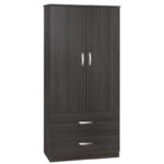 Ντουλάπα δίφυλλη και πατάρι Zelia  wenge 79x42x240εκ.