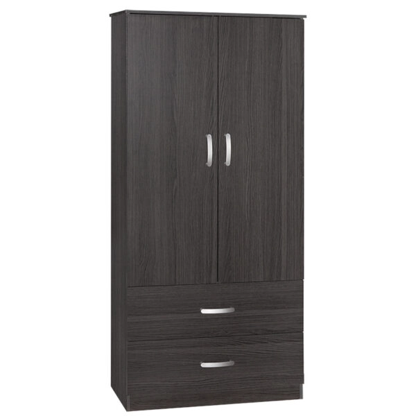 Ντουλάπα δίφυλλη και πατάρι Zelia  wenge 79x42x240εκ.