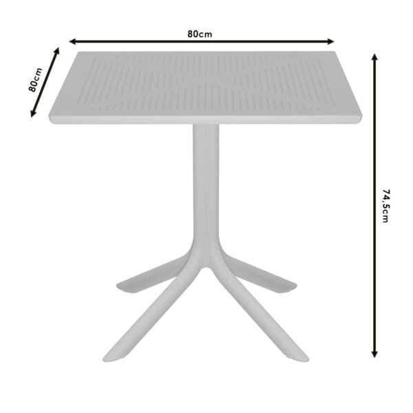 Τραπέζι Groovy  PP ανθρακί 80x80x74.5εκ