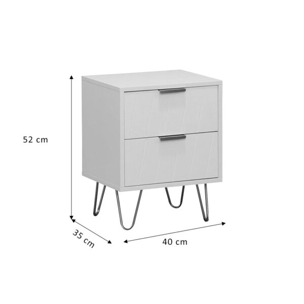 Κομοδίνο Culture  με 2 συρτάρια λευκό-χρυσό 40x35x52εκ