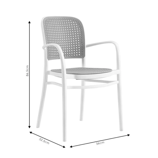 Πολυθρόνα Juniper  με UV protection PP μπεζ- λευκό 56x52.5x86.5εκ.