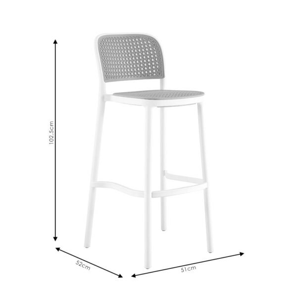 Σκαμπό μπαρ Juniper  με UV protection PP μπεζ-λευκό 51x52x102.5εκ.