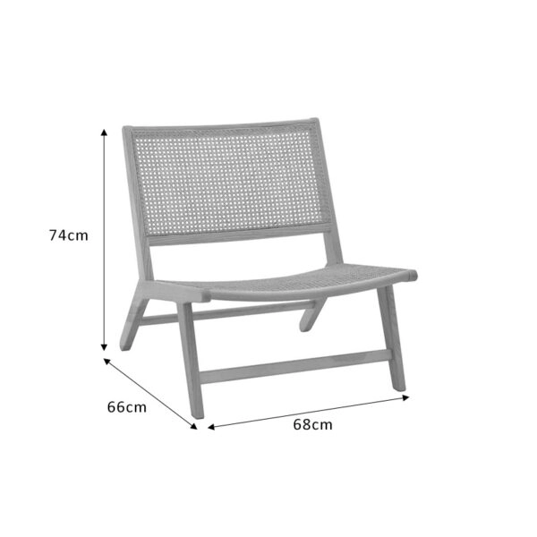 Πολυθρόνα Filippo  ξύλο οξιάς φυσικό-έδρα φυσικό rattan 68x72x74εκ