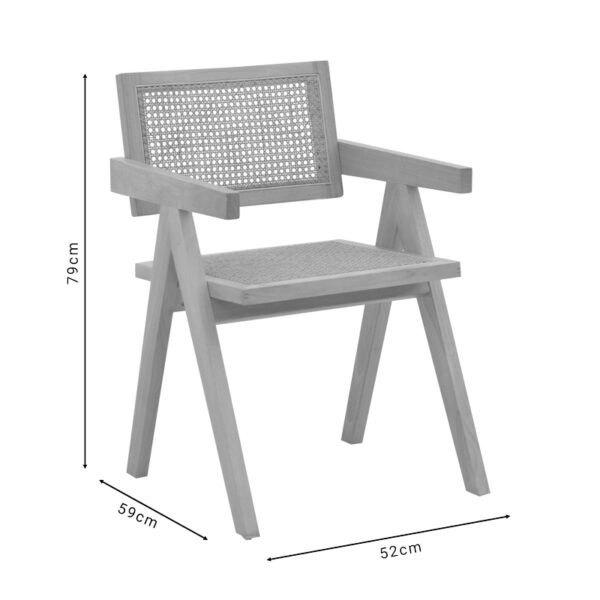 Πολυθρόνα Kalen  φυσικό rubberwood 52x59x79εκ