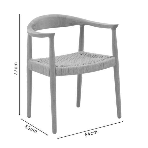 Πολυθρόνα Juvan  φυσικό rubberwood 64x53x77εκ