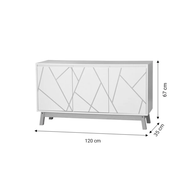 Μπουφές Aria  λευκό-φυσικό 120x35x67 εκ