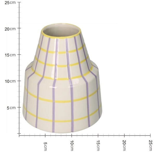 Βάζο  Με Ρίγες Πολύχρωμο Δολομίτης 17.2x17.2x20.7cm