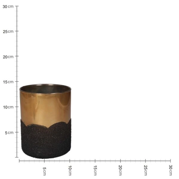 Κηροπήγιο  Χρυσό Γυαλί 10x10x13cm