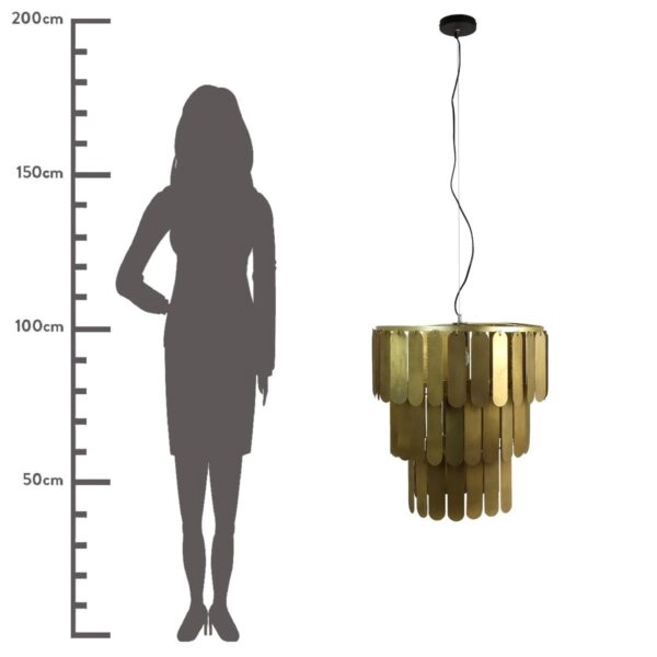 Φωτιστικό Κρεμαστό  Χρυσό Μέταλλο 54.5x54.5x62.5cm