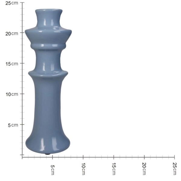 Κηροπήγιο  Μπλε Κεραμικό 8x8x24cm