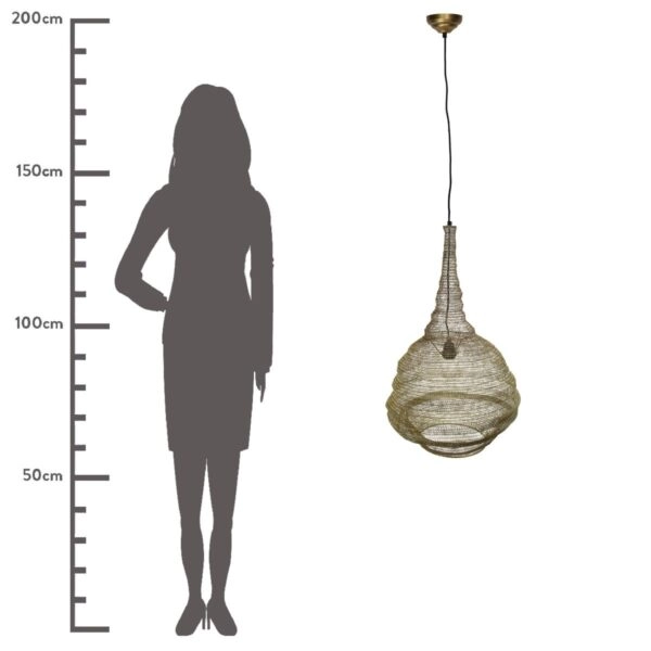 Φωτιστικό Κρεμαστό  Χρυσό Μέταλλο 48x48x77cm