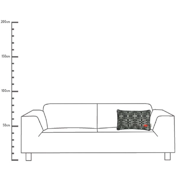 Μαξιλάρι  Σχέδια Με Χείλη Βελούδο Μαύρο 30x50cm