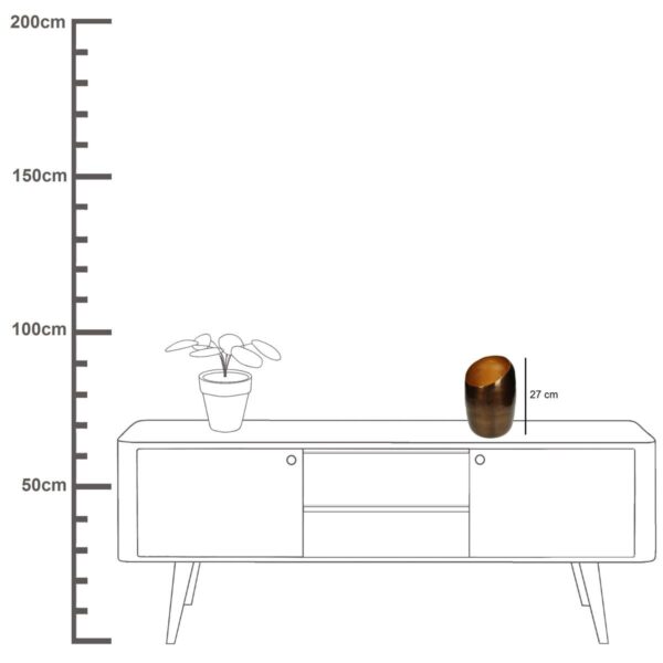 Κηροπήγιο  Μπρονζέ Αλουμίνιο 17x17x27cm