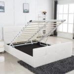 Κρεβάτι ArteLibre ANEMONE Λευκό PU Με Αποθηκευτικό Χώρο 217.5x170.5x100cm (Στρώμα 160x200cm)