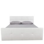 Κρεβάτι ArteLibre ANEMONE Λευκό PU Με Αποθηκευτικό Χώρο 217.5x170.5x100cm (Στρώμα 160x200cm)