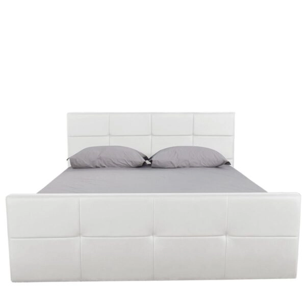 Κρεβάτι ArteLibre ANEMONE Λευκό PU Με Αποθηκευτικό Χώρο 217.5x170.5x100cm (Στρώμα 160x200cm)