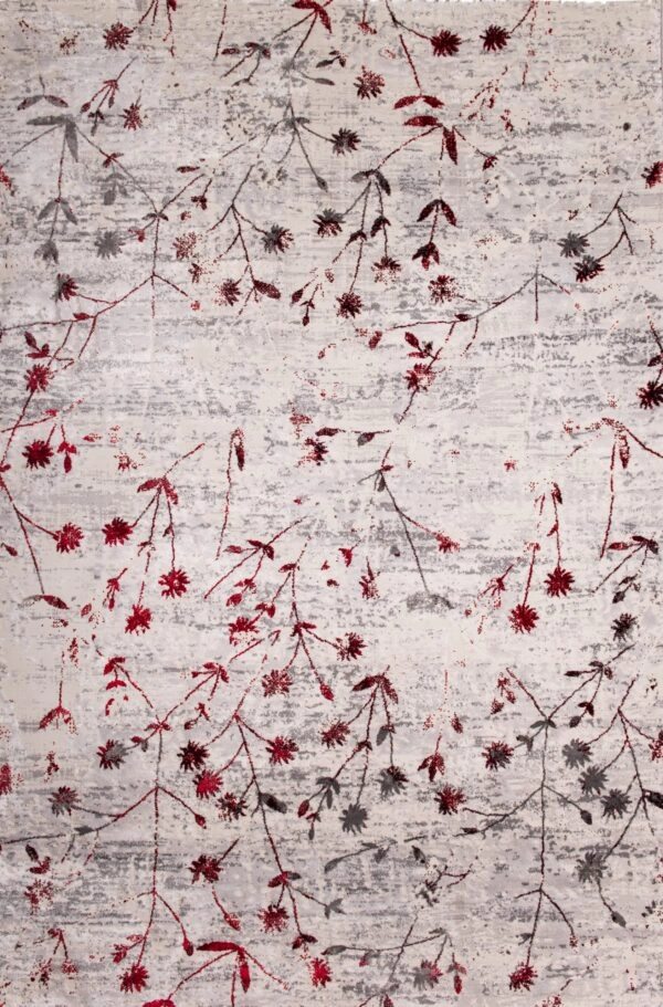 ΧΑΛΙ SHINY VELVET 5641/Light Grey Red - 200cm x 290cm