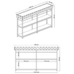 Κονσόλα PWF-0629  ανθρακί-χρυσό 152x32x83εκ