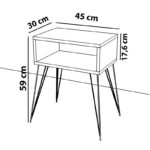 Κομοδίνο Naida  λευκό μελαμίνης 45x30x59εκ