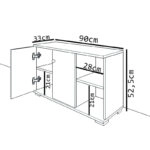 Έπιπλο εισόδου Deril  ανθρακί μελαμίνης 90x33x52.5εκ