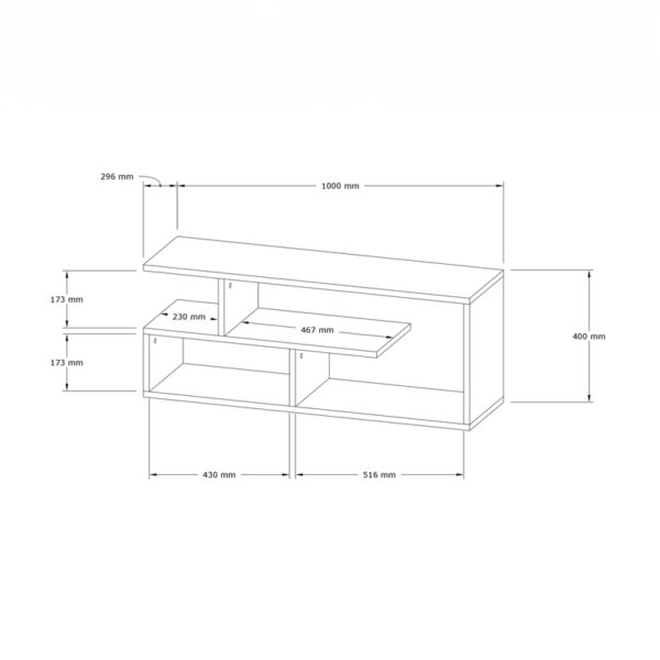 Έπιπλο τηλεόρασης Waldo  φυσικό μελαμίνης 100x29,5x40εκ