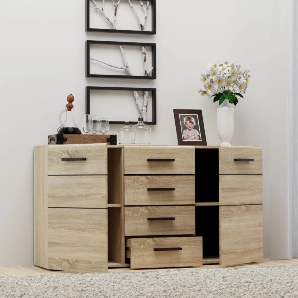 Μπουφές Solo 150x41x82cm Sonoma με Wenge και MDF Καμπυλωτό τελείωμα στις πόρτες.