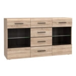 Μπουφές Solo 150x41x82cm Sonoma με Wenge και MDF Καμπυλωτό τελείωμα στις πόρτες