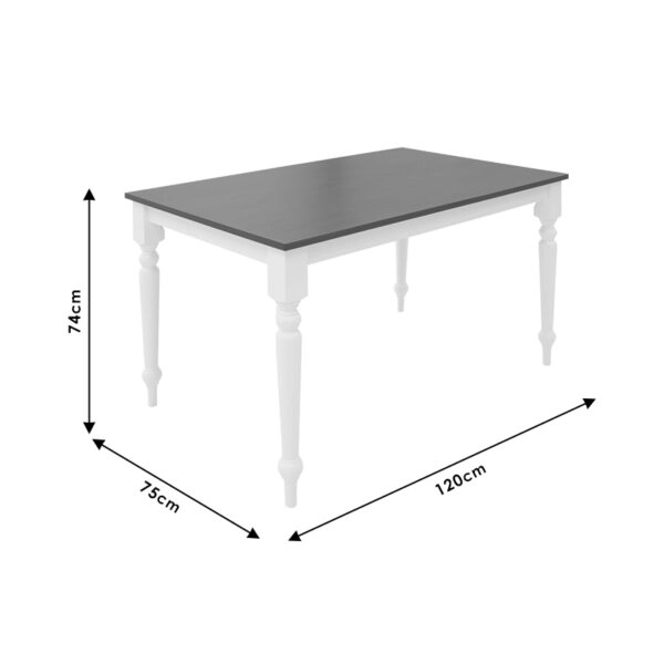 Τραπεζαρία Alice-Adalyn  σετ 5τμχ MDF καρυδί-λευκό 120x75x74εκ