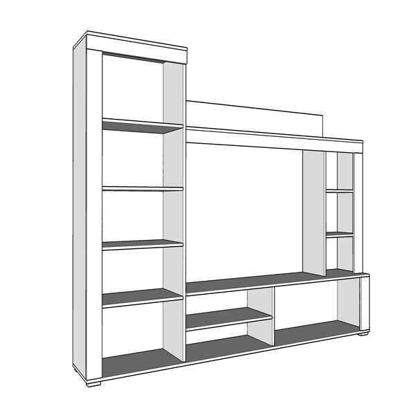 Σύνθεση Tηλεόρασης Badan 188x35x181εκ Σονόμα-Μόκκα