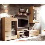 Σύνθεση Τηλεόρασης Solo 293x41x184cm Sonoma με Wenge MDF Καμπυλωτό τελείωμα