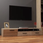 Έπιπλο TV Solo 180x52x34cm δεξί Sonoma-Wenge MDF Καμπυλωτό τελείωμα στις πόρτες